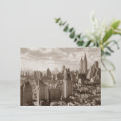 Sepia New York City Uitnodiging (Staand voorkant)