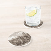 Sepia New York City Zandsteen Onderzetter (Zijkant)