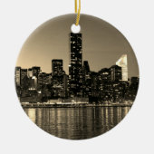Sepia NYC New York City Manhattan Night  Keramisch Ornament (Voorkant)