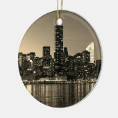 Sepia NYC New York City Manhattan Night  Keramisch Ornament (Links)