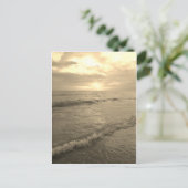 Sepia oceanische zonsondergang briefkaart (Staand voorkant)