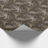 Sepia Octopus Paper Cadeaupapier (Hoek)