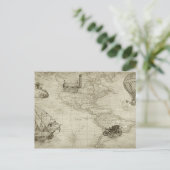 Sepia Old Antiek  United States Map Briefkaart (Staand voorkant)