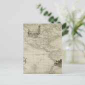 Sepia Old Antiek United States Map Briefkaart (Staand voorkant)