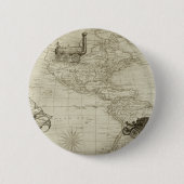 Sepia Old Antiek  United States Map Ronde Button 5,7 Cm (Voorkant)