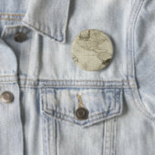 Sepia Old Antiek  United States Map Ronde Button 5,7 Cm (In situ)