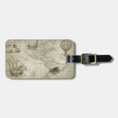 Sepia Old Antiek  Verenigde Staten Kaart Reizen Bagagelabel (Voorkant horizontaal)