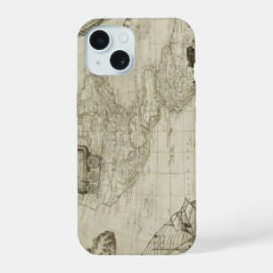 Sepia Old Antiek Verenigde Staten Kaart Reizen iPhone 15 Case