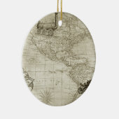 Sepia Old Antiek  Verenigde Staten Kaart Reizen Keramisch Ornament (Rechts)