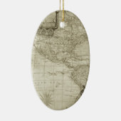 Sepia Old Antiek Verenigde Staten Kaart Reizen Keramisch Ornament (Rechts)