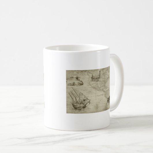 Sepia Old Antiek  Verenigde Staten Kaart Reizen Koffiemok (Voorkant rechts)