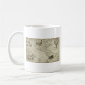 Sepia Old Antiek Verenigde Staten Kaart Reizen Koffiemok (Links)