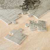 Sepia Old Antiek Verenigde Staten Kaart Reizen Legpuzzel (Zijkant)