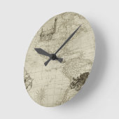 Sepia Old Antiek  Verenigde Staten Kaart Reizen Ronde Klok (Hoek)