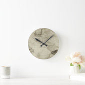 Sepia Old Antiek  Verenigde Staten Kaart Reizen Ronde Klok (Huis)