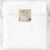 Sepia Old Antiek  Verenigde Staten Kaart Reizen Vierkante Sticker (Tas)