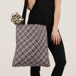 Sepia oogachtig geometrisch diagonaal patroon tote bag