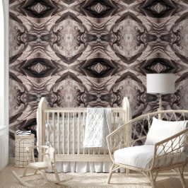 Sepia oogachtig geometrisch L-formaat patroon Behang
