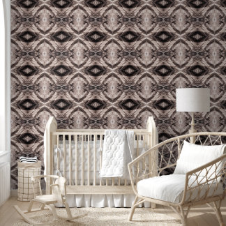 Sepia oogachtig geometrisch L-formaat patroon Behang