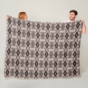 Sepia oogachtig geometrisch patroon fleece deken