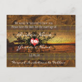 Sepia Oude Tijd Rozen Onder de Kalmerende Golven Aankondigingskaart (Achterkant)