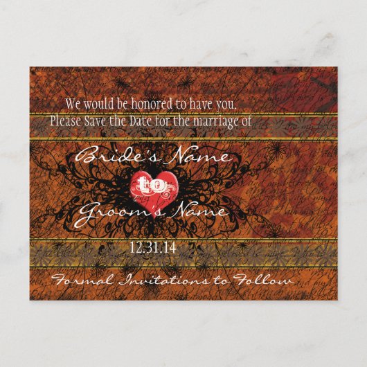 Sepia Oude Tijd Rozen Onder de Kalmerende Golven Aankondigingskaart (Achterkant)