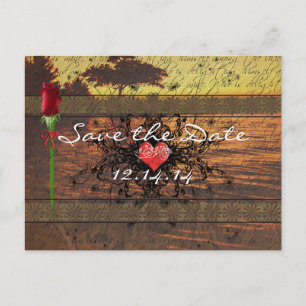 Sepia Oude Tijd Rozen Onder de Kalmerende Golven Aankondigingskaart