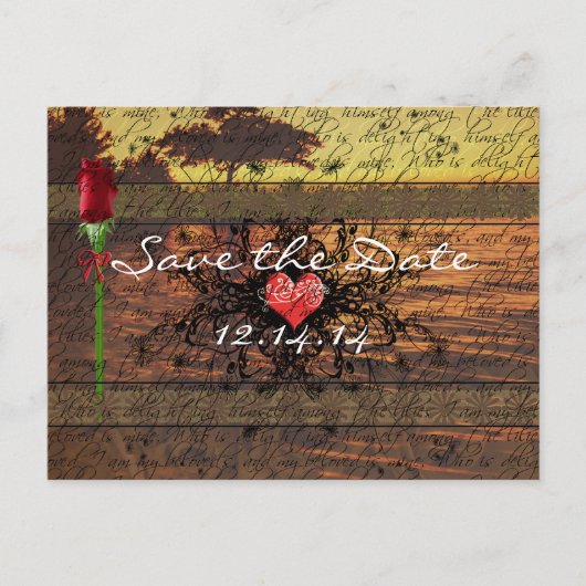 Sepia Oude Tijd Rozen Onder de Kalmerende Golven Aankondigingskaart (Voorkant)