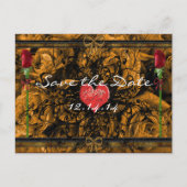 Sepia Oude Tijd Rozen Onder de Kalmerende Golven Aankondigingskaart (Voorkant)