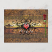 Sepia Oude Tijd Rozen Onder de Kalmerende Golven Aankondigingskaart (Voorkant)