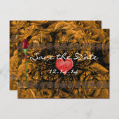 Sepia Oude Tijd Rozen Onder de Kalmerende Golven Aankondigingskaart (Voorkant / Achterkant)