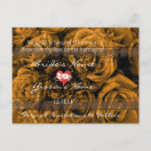 Sepia Oude Tijd Rozen Onder de Kalmerende Golven Aankondigingskaart (Achterkant)