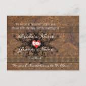 Sepia Oude Tijd Rozen Onder de Kalmerende Golven Aankondigingskaart (Achterkant)