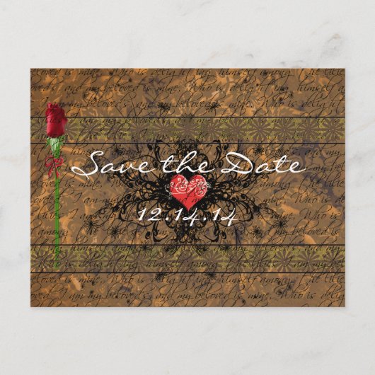 Sepia Oude Tijd Rozen Onder de Kalmerende Golven Aankondigingskaart (Voorkant)