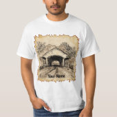 Sepia Overdekte Brug T-shirt (Voorkant)
