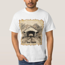 Sepia Overdekte Brug T-shirt