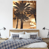 Sepia Palm Trees Canvas Afdruk (Insitu (Slaapkamer))
