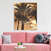 Sepia Palmbomen Canvas Afdruk (Insitu (Woonkamer))
