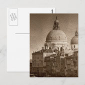 Sepia Paper Effect Venice Grand Canal Briefkaart (Voorkant / Achterkant)
