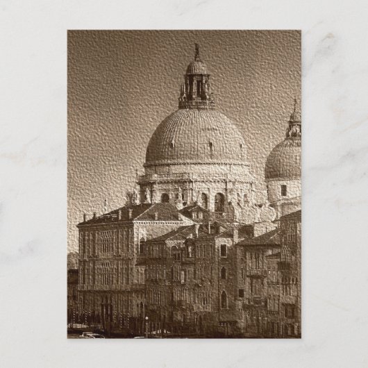 Sepia Paper Effect Venice Grand Canal Briefkaart (Voorkant)