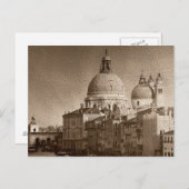 Sepia Paper Effect Venice Grand Canal Briefkaart (Voorkant / Achterkant)