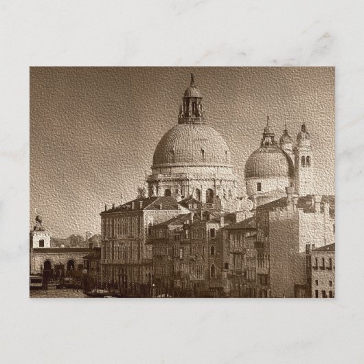 Sepia Paper Effect Venice Grand Canal Briefkaart (Voorkant)