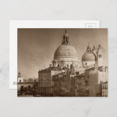 Sepia Paper Effect Venice Grand Canal Briefkaart (Voorkant / Achterkant)