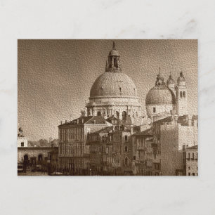 Sepia Paper Effect Venice Grand Canal Briefkaart