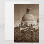 Sepia Paper Effect Venice Grand Canal Briefpapier (Voorkant / Achterkant)