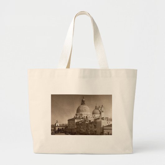 Sepia Paper Effect Venice Grand Canal Grote Tote Bag (Voorkant)
