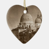 Sepia Paper Effect Venice Grand Canal Keramisch Ornament (Rechts)