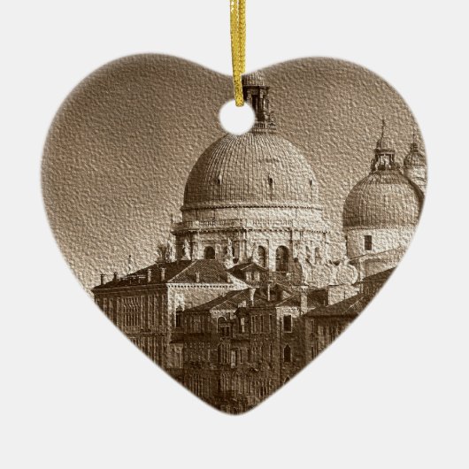 Sepia Paper Effect Venice Grand Canal Keramisch Ornament (Voorkant)