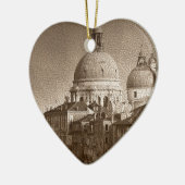 Sepia Paper Effect Venice Grand Canal Keramisch Ornament (Links)