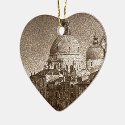 Sepia Paper Effect Venice Grand Canal Keramisch Ornament (Links)